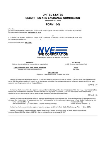 Thumbnail NVE Corporation
 10-Q Quarterly Report FY2017 