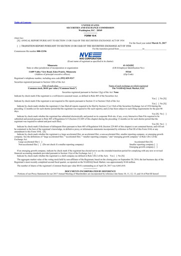 Thumbnail NVE Corporation
 10-K Annual Report 