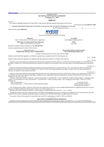 Thumbnail NVE Corporation
 10-K Annual Report 2018