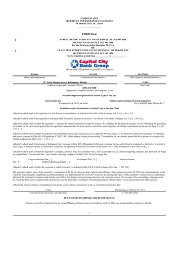 Thumbnail Capital City Bank Group
 10-K Annual Report 