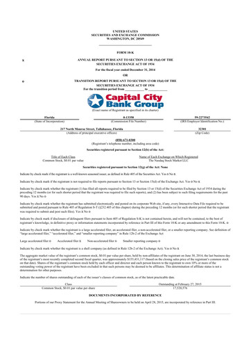 Thumbnail Capital City Bank Group
 10-K Annual Report 2014