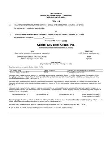 Thumbnail Capital City Bank Group
 10-Q Quarterly Report FY2020 