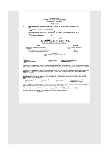 Thumbnail Capital City Bank Group
 10-Q Quarterly Report FY2022 