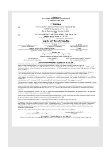 Thumbnail Capital City Bank Group
 10-K Annual Report 2024