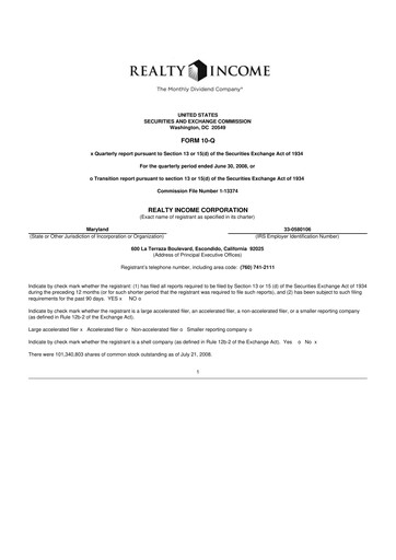 Vorschaubild Realty Income 10-Q Quartalsbericht  