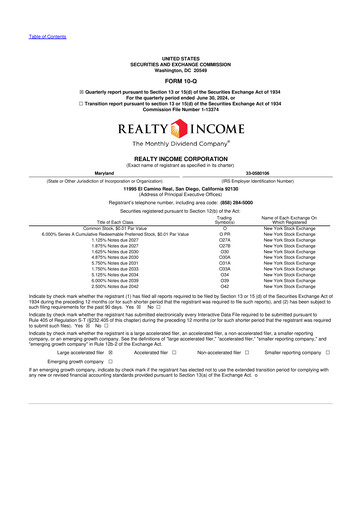 Vorschaubild Realty Income 10-Q Quartalsbericht 2024 