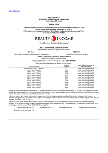 Vorschaubild Realty Income 10-Q Quartalsbericht 2024 