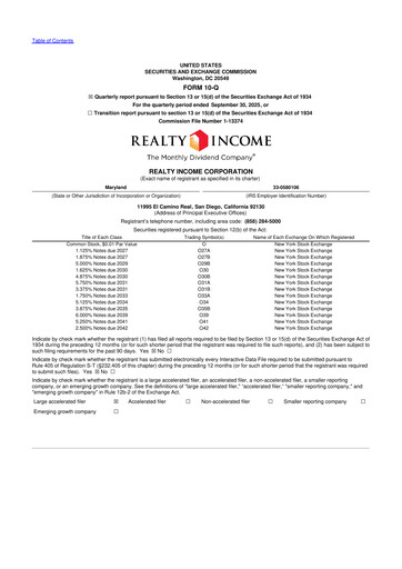 Vorschaubild Realty Income 10-Q Quartalsbericht 2025 