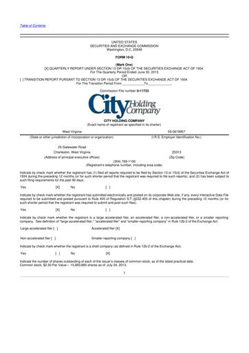 Thumbnail City Holding Company 10-Q Quarterly Report FY2013 
