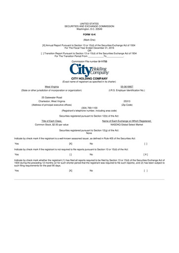 Thumbnail City Holding Company 10-K Annual Report 2016