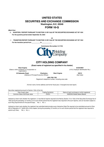 Thumbnail City Holding Company 10-Q Quarterly Report FY2023 