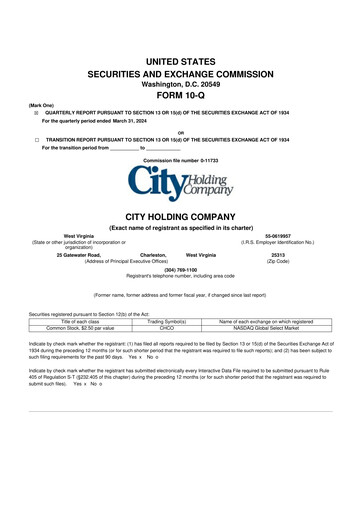 Thumbnail City Holding Company 10-Q Quarterly Report FY2024 