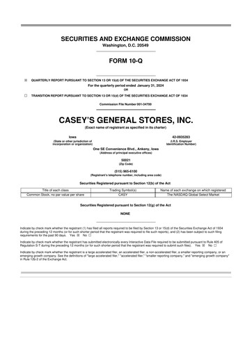 Thumbnail Casey's General Stores
 10-Q Quarterly Report FY2024 
