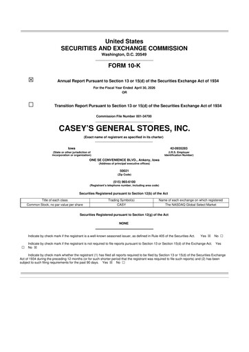 Thumbnail Casey's General Stores
 10-K Annual Report 2026