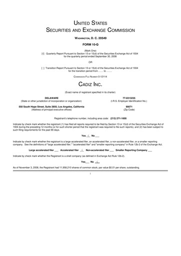 Thumbnail Cadiz Inc. 10-Q Quarterly Report FY 