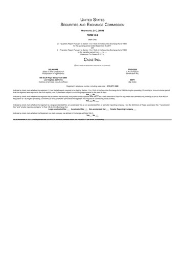 Thumbnail Cadiz Inc. 10-Q Quarterly Report FY2011 