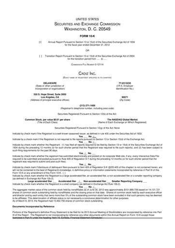 Thumbnail Cadiz Inc. 10-K Annual Report 2012