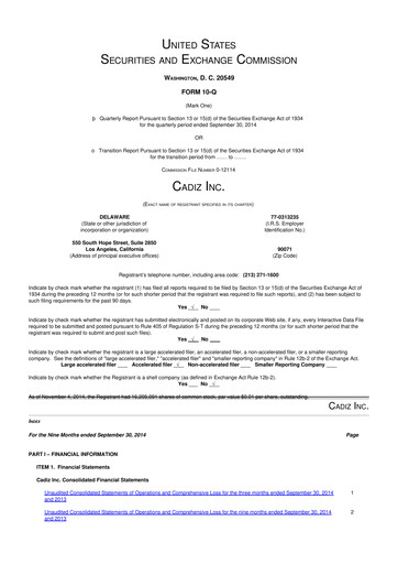 Thumbnail Cadiz Inc. 10-Q Quarterly Report FY2014 