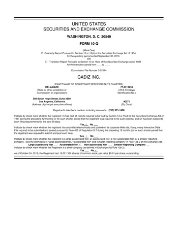 Thumbnail Cadiz Inc. 10-Q Quarterly Report FY2016 