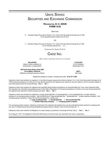 Thumbnail Cadiz Inc. 10-Q Quarterly Report FY2017 