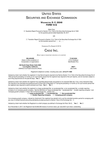 Thumbnail Cadiz Inc. 10-Q Quarterly Report FY2017 