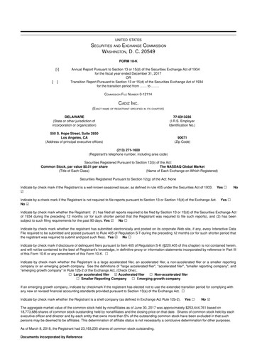 Thumbnail Cadiz Inc. 10-K Annual Report 2017