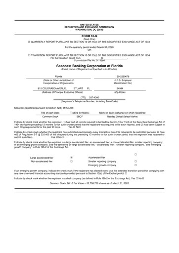 Thumbnail Seacoast Banking 10-Q Quarterly Report FY2020 