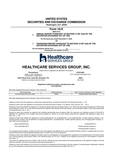 Thumbnail Healthcare Services Group 10-K Annual Report 2025
