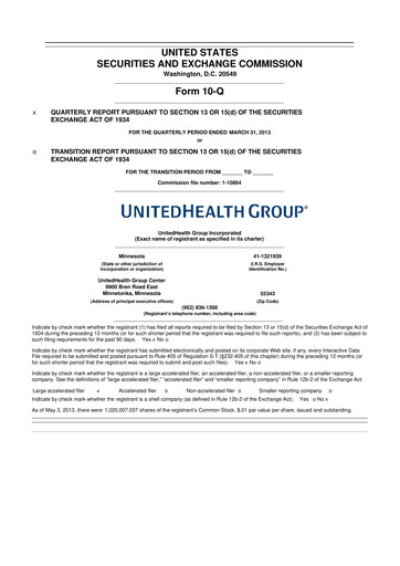 Thumbnail UnitedHealth 10-Q Quarterly Report FY2013 
