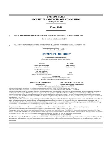 Thumbnail UnitedHealth 10-K Annual Report 2014