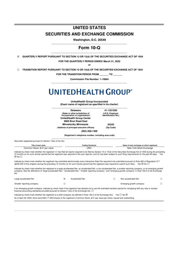 Thumbnail UnitedHealth 10-Q Quarterly Report FY2022 
