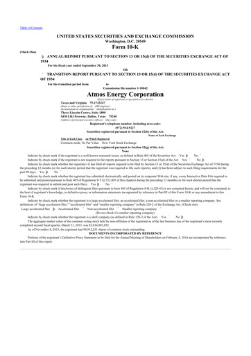 Thumbnail Atmos Energy 10-K Annual Report 2013