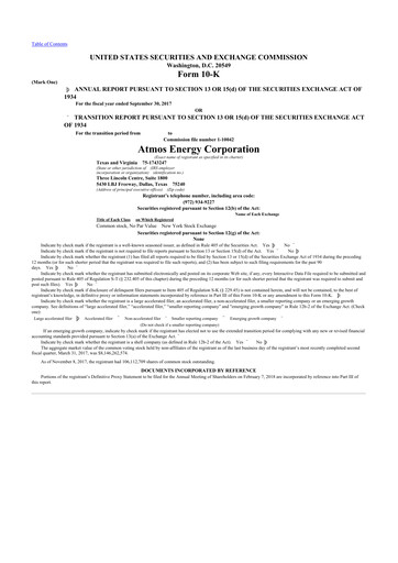 Thumbnail Atmos Energy 10-K Annual Report 2017