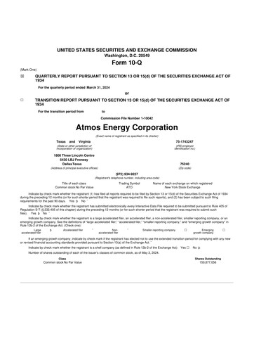 Thumbnail Atmos Energy 10-Q Quarterly Report FY2024 
