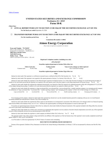 Thumbnail Atmos Energy 10-K Annual Report 2024