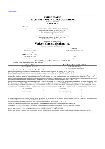 Thumbnail Verizon 10-K Annual Report 2018