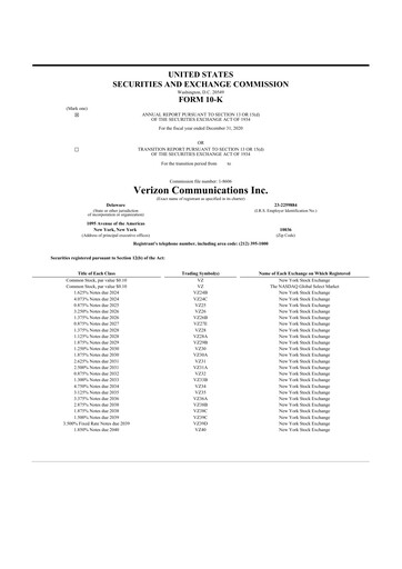 Thumbnail Verizon 10-K Annual Report 2020