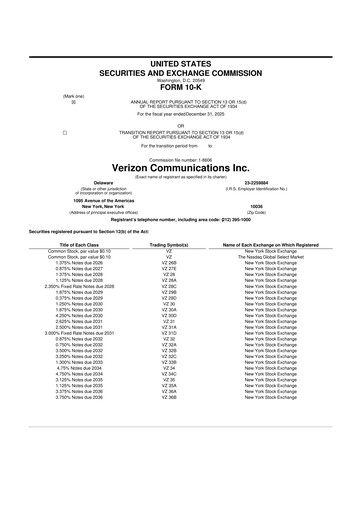 Thumbnail Verizon 10-K Annual Report 2025