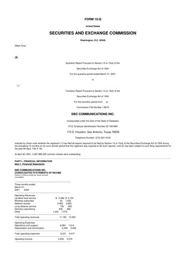 Thumbnail AT&T 10-Q Quarterly Report FY 