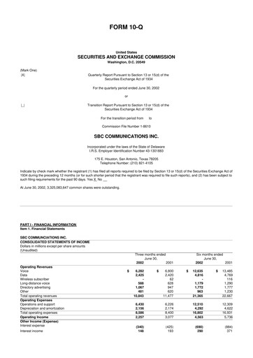 Thumbnail AT&T 10-Q Quarterly Report FY 
