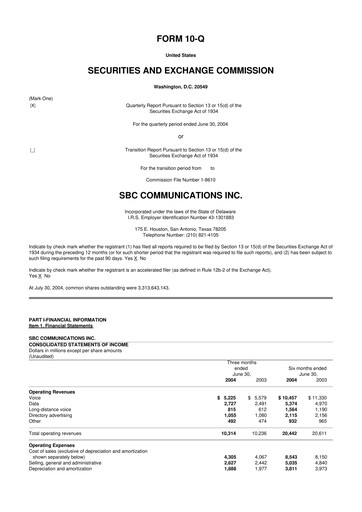 Thumbnail AT&T 10-Q Quarterly Report FY 