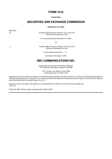 Thumbnail AT&T 10-Q Quarterly Report FY 