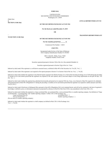 Thumbnail AT&T 10-K Annual Report 2013