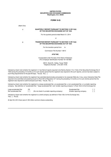 Thumbnail AT&T 10-Q Quarterly Report FY2014 