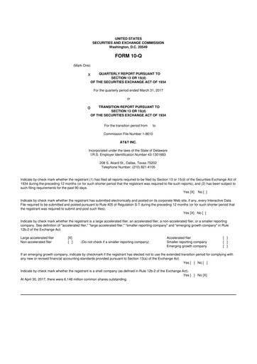 Thumbnail AT&T 10-Q Quarterly Report FY2017 
