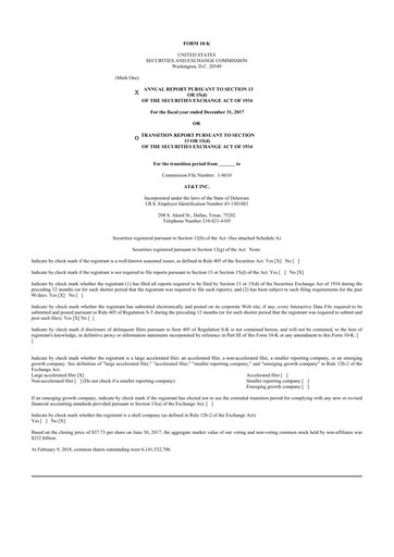 Thumbnail AT&T 10-K Annual Report 2017