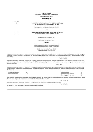 Thumbnail AT&T 10-Q Quarterly Report FY2018 