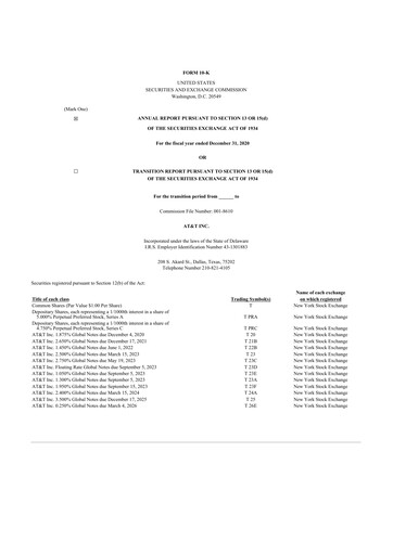 Thumbnail AT&T 10-K Annual Report 2020