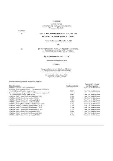 Thumbnail AT&T 10-K Annual Report 2021