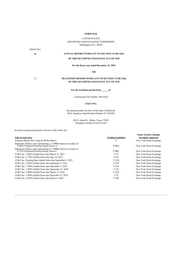 Thumbnail AT&T 10-K Annual Report 2022